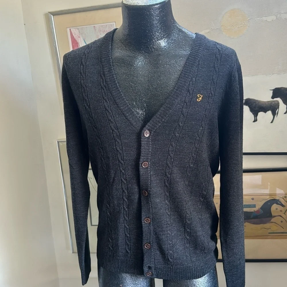 Farah styled in England cardigan